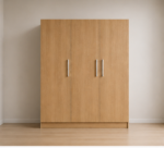 Premium Wooden 3 Door Oak Color Wardrobe - Spacious Hanging and Shelving Solution