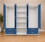 6 Door Wardrobe with 4 Drawers - Modern 6 Door Storage Wardrobe - Image 4