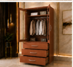 Two Door Wardrobe - Two Door Wardrobe with 2 Mirrors and 3 Drawers - Image 3