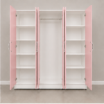 6 Door Wardrobe - Full Mirror Bedroom Furniture - Premium Storage 6 Door Wardrobe with 2 Mirrors & 2 Drawers - Image 3