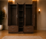 Premium 5 Door Bedroom Wardrobe with Mirror & Drawer Storage - Elegant Wooden 5 Door Wardrobe - Image 4