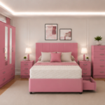 Modern Complete Bedroom Suite – Double Divan, Half Mirror Wardrobe & Matching Furniture