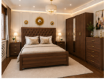 Exclusive Designer Bedroom Furniture Set with Upholstered Bed, Multi-Door Wardrobe and Matching Storage Units - Image 2