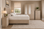 Modern Bedroom Furniture Set - King Size Bed - 3 Door Wardrobe With 2 Mirrors And 2 Bottom Drawers - Five Drawer Chest - Two Bedside Tables - Image 2