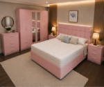 Complete Bedroom Furniture Set King Size Storage Bed – 6 Door Wardrobe – 5 Drawer Chest – 2 Bedside Tables - Image 4