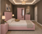 Premium Bed Set with 2 Door Wardrobe - Chest Drawer & Bed Side Tables - Image 4