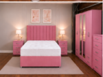King Bed Furniture Set - Six Door Wardrobe With Four Drawer - Chest of Five Drawers With Two Bed Side Table - Image 3