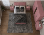 Master Pink Bedroom Set- 5 Door Wardrobe, Bed, Bed Side Tables & Chest - Image 3