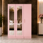 Contemporary 3 Door Storage Wardrobe with Long Mirrors