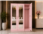 Contemporary 3 Door Storage Wardrobe with Long Mirrors - Image 2