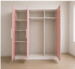 Contemporary 3 Door Pink Wardrobe - Practical Storage with a Premium Finish - Premium Organizer 3 Door Wardrobe - Image 3