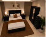 Luxury 2 Door Wardrobe Bedroom Set with Chest of Drawers & Bedside Tables - Image 3