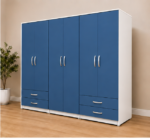 6 Door Wardrobe with 4 Drawers - Modern 6 Door Storage Wardrobe