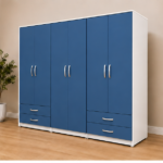 6 Door Wardrobe with 4 Drawers - Modern 6 Door Storage Wardrobe