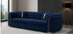 Chesterfield 3-Seater Sofa with Gold Accents - Luxury Chesterfield 3 Seater Couch - Image 4