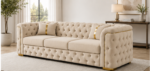 Modern Luxury Chesterfield Velvet 3-Seater Sofa - 3 Seater Sofa - Image 3