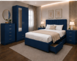 Premium Blue Bedroom Set - Storage Bed with Wardrobe, Chest of Drawers & Nightstands - Image 2