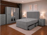 Modern King Size Bed Furniture Collection - Six Door Wardrobe With Four Drawer - Chest of Five Drawers With Two Bed Side Table - Image 2