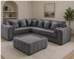 Lilly Modern 5 Seater L-Shape Sofa - Grey Lilly 5 Seater Sofa Set