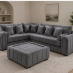 Lilly Modern 5 Seater L-Shape Sofa - Grey Lilly 5 Seater Sofa Set