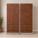 Modern 4 Door Wardrobe with 6 Bottom Drawers - Premium Organizer 4 Door Wardrobe