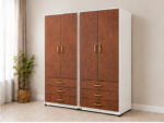 Modern 4 Door Wardrobe with 6 Bottom Drawers - Premium Organizer 4 Door Wardrobe - Image 2