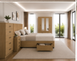 Contemporary Bedroom Collection – Double Divan, Bedside Tables & Storage Unit - Image 2