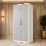 Premium Two Door Wooden Wardrobe - Stylish Double Door Bedroom Wardrobe - Image 2