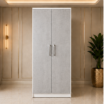 Premium Two Door Wooden Wardrobe - Stylish Double Door Bedroom Wardrobe