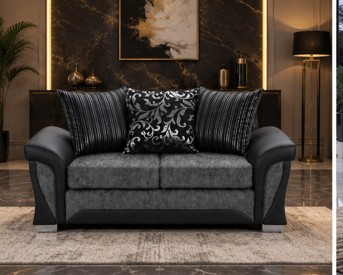 sofa_view_1 Shannon 2 Seater dark grey Couch - Shannon Lounge 2 Seater Sofa - Image 1
