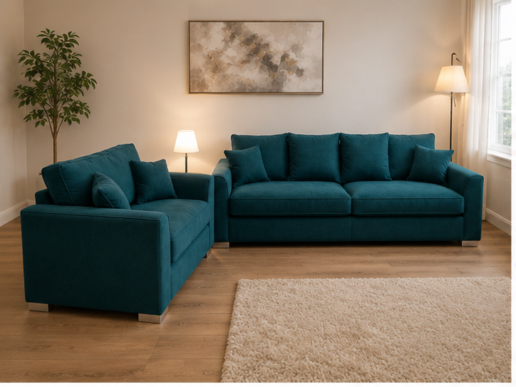 teal_front_view Dylan 3+1 Seater Sofa Set - Image 1