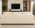 4 Seater Corner Sofa - Dylan Stylish Lounge Sofa – Beige Elegant 4 Seater Leather Sofa - Image 4