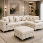 Lilly L-shape sofa - Lilly 4 seater sofa with off white colour