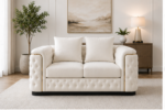 Modern White Chesterfield Luxury 2 Seater Sofa