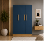 Designer 3 Door Wardrobe with Elegant Wooden Texture - Image 4