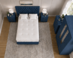 Designer Blue Bedroom Furniture Collection - Wardrobe, Chest & Side Tables - Image 4