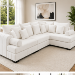 Lilly Modern 5 Seater Corner Sofa - White Lilly 5 Seater Corner Sofa