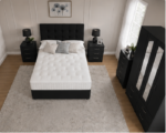 Complete Bedroom Furniture Package – Four Door Wardrobe with Four Bottom Drawers – King Size Bed, Chest & Bedside Tables - Image 4