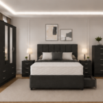 Deluxe Bedroom Furniture Package with Half Mirror Wardrobe and Double Bed
