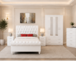 Elegant Bedroom Suite with Bed, Wardrobe and Drawers - Image 5