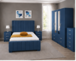Home Bedroom Collection - Wardrobe with Mirror & Storage Space, Chest and Bed Side Tables - Image 5