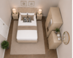 Modern Beige Bedroom Set - Spacious 2 Door Wardrobe with Mirror & Complete Furniture Package - Image 5