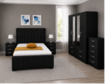 Perfect Black Bedroom Setup - Bed Set with Wardrobe, Chest of Drawers & Side Tables - Image 5