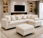Lilly L-shape sofa - Lilly 4 seater sofa with off white colour - Image 2