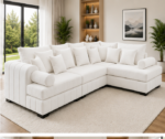 Lilly Modern 5 Seater Corner Sofa - White Lilly 5 Seater Corner Sofa - Image 2