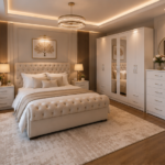 Luxury 6 Door Wardrobe Bedroom Furniture Set with Chest of Drawers & Bedside Tables