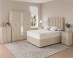 Modern Complete Bedroom Furniture Set – Bed, Wardrobe, Chest & Side tables