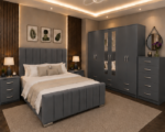Premium Luxury Bedroom Set with 6 Door Wardrobe