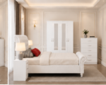 Elegant Bedroom Suite with Bed, Wardrobe and Drawers - Image 3
