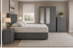 Complete Bedroom Furniture Package - King Size Bed - 3 Door Mirror Wardrobe With Two Bottom Drawers - Five Drawer Chest - Two Bedside Tables - Image 4